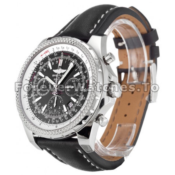 Bretling Bentley Motors 48.8MM Steel Case Black Baton Dial Replica Watches