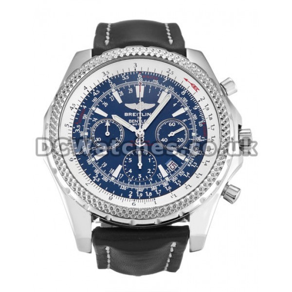 Copy Breitling Bentley Motors Blue Baton Dial 48MM Steel Case Watches