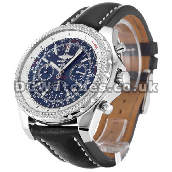 Copy Breitling Bentley Motors Blue Baton Dial 48MM Steel Case Watches