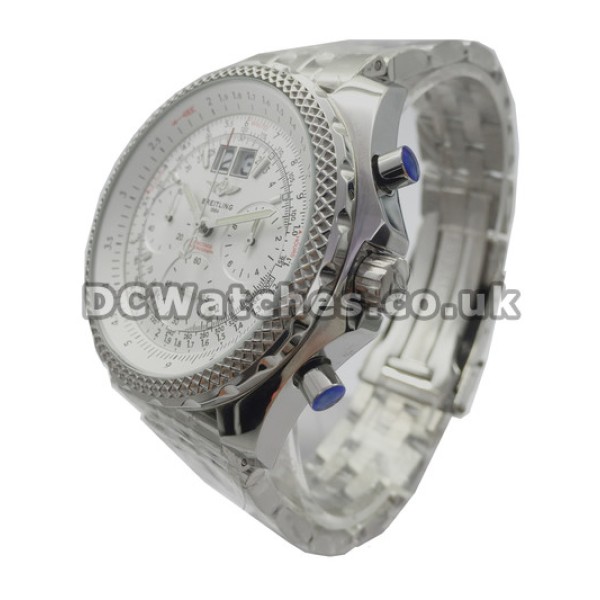 Quality Breitling Bentley 6.75 White Dial 48.8MM Steel Case Copy Watches