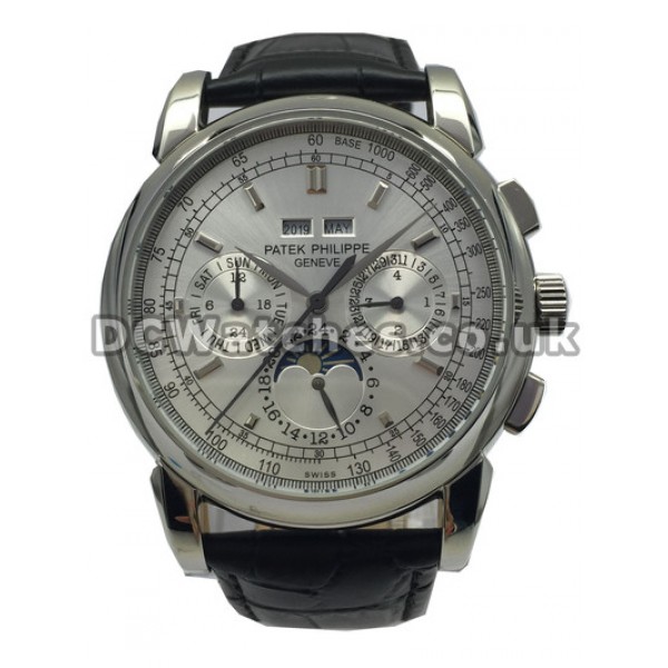 Functional Stainless Steel Patek Philippe Complications White Dial Replica Watches For Men