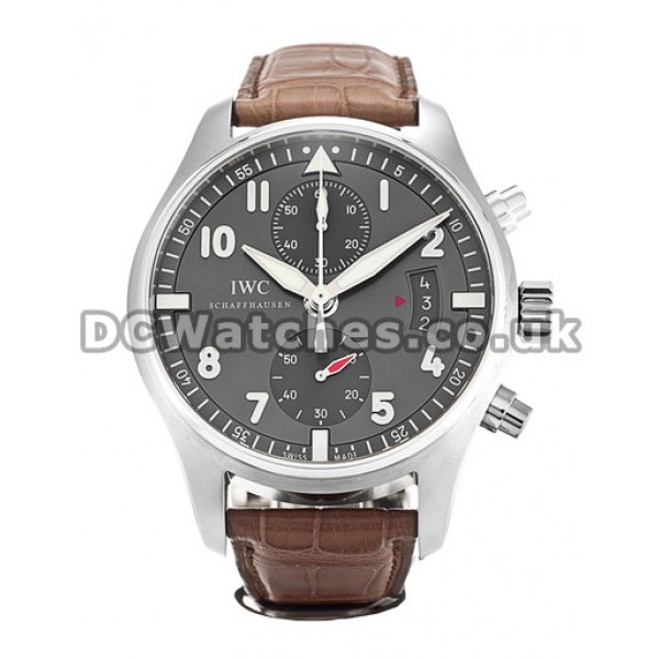 UK Practical Steel Grey Dial IWC Spitfire 43MM Replica Watches Sale For Men