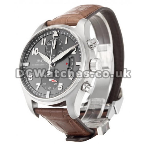 UK Practical Steel Grey Dial IWC Spitfire 43MM Replica Watches Sale For Men