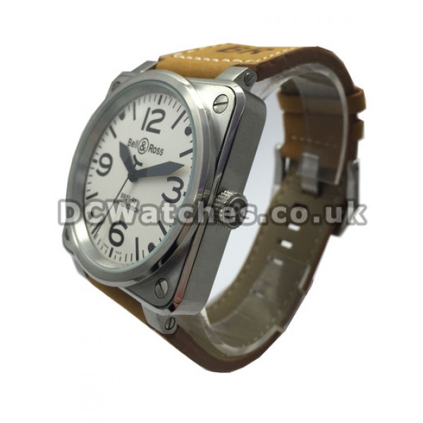 Copy Bell and Rose BR01-92 White Dial Yellow Belt Watches On Sale