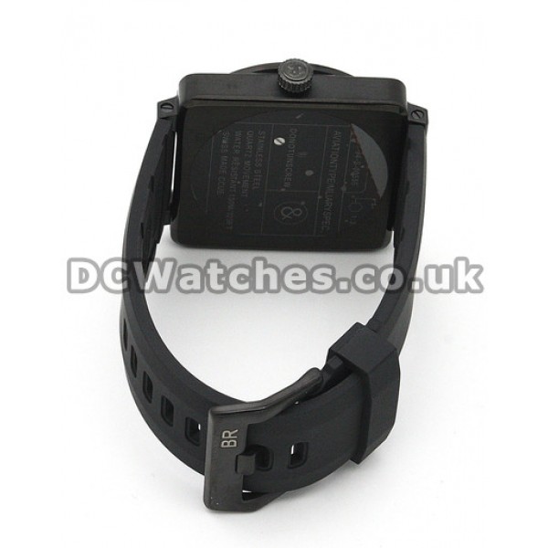 Best Bell and Ross BR01-92 Black Dial White Markers Black Rubber Strap Copy Watches
