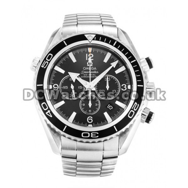 Swiss Popular Steel Omega Planet Ocean Black Dial Replica Watches For Men