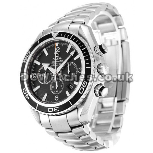 Swiss Popular Steel Omega Planet Ocean Black Dial Replica Watches For Men