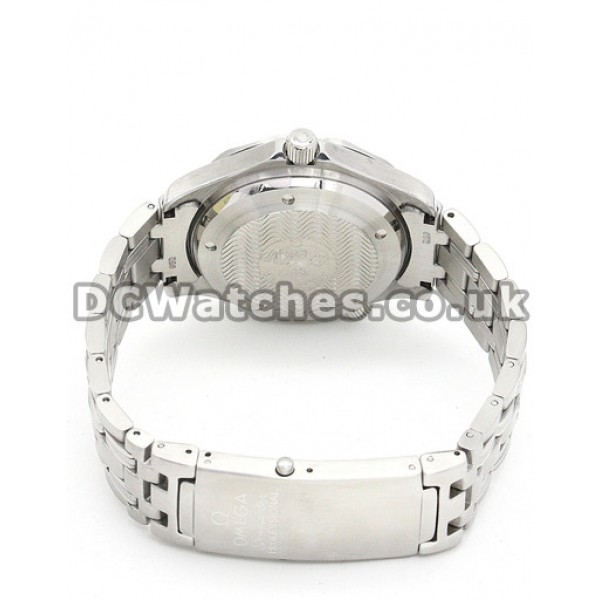 Popular Silver Omega Planet Ocean Black Dial Replica Watches Sale For Men