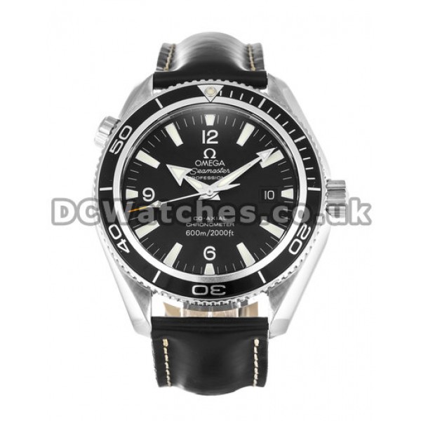 Best Steel Black Dial Omega Planet Ocean 45MM Replica Watches Sale For UK