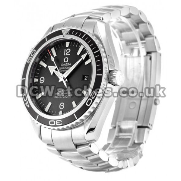 Classic Omega Planet Ocean Black Dial Replica Watches With Steel Bracelet For Men
