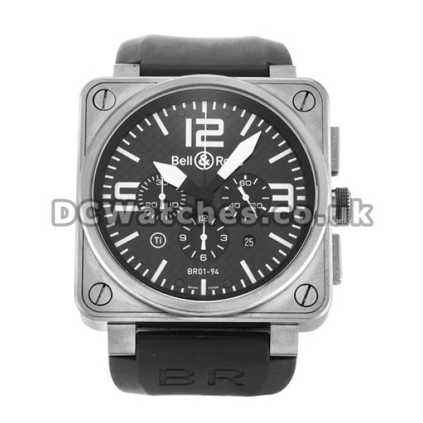 Replica Bell and Ross BR01-94 Chronograph 46MM Titanium Case Balck Rubber Strap Watches