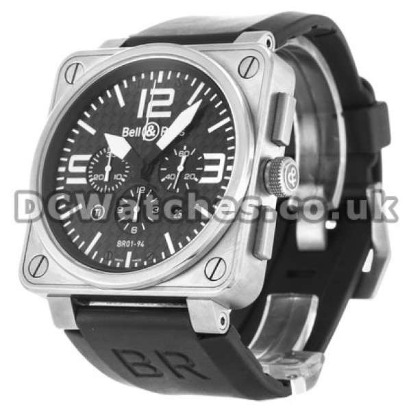 Replica Bell and Ross BR01-94 Chronograph 46MM Titanium Case Balck Rubber Strap Watches