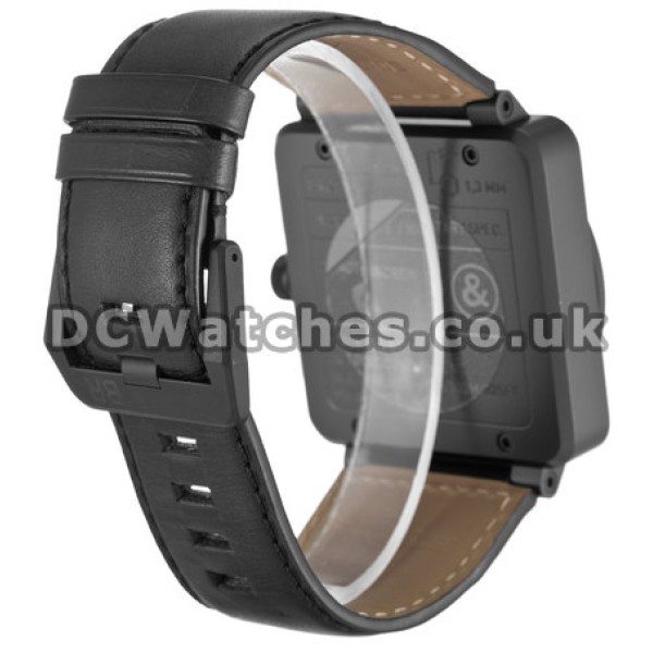 Quality Bell and Ross BR01-94 Chronograph Black Quarter Arabic Dail Balck Leather Strap Copy Watches