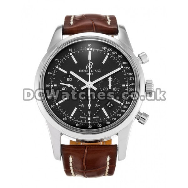 Copy Breitling Transocean Chronograph 43MM Steel Case Black Baton Dial Watches