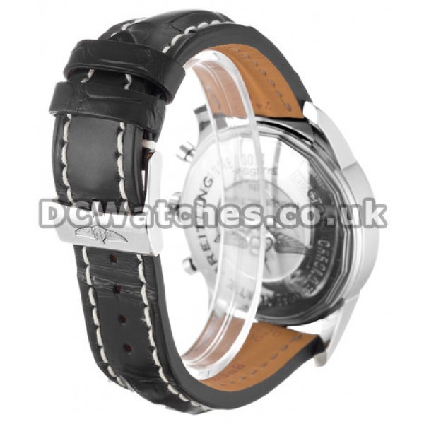 Best Copy Breitling Transocean Chronograph Black Crocodile Strap Black Baton Dial Watches