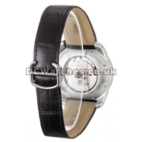 Fake Calibre de Cartier Silver Roman Numeral Dial 42MM Steel Case Watches