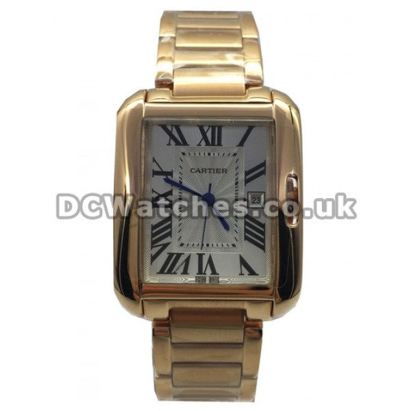 Copy Cartier Tank Francaise 36MM Yellow Gold Case Yellow Gold Bracelet Watches