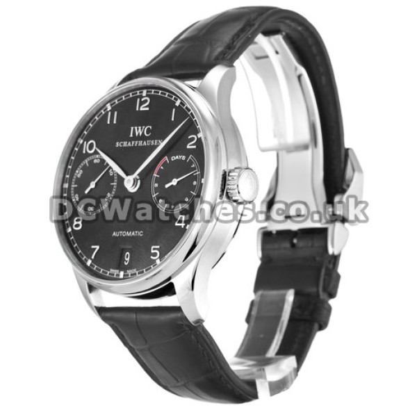 UK Black Dial IWC Portuguese Automatic 42.3MM Replica Watches For Men