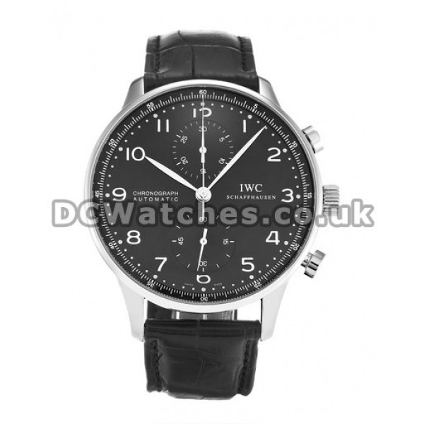 Popular Black IWC Portuguese Chrono 40.9MM Replica Watches For Men