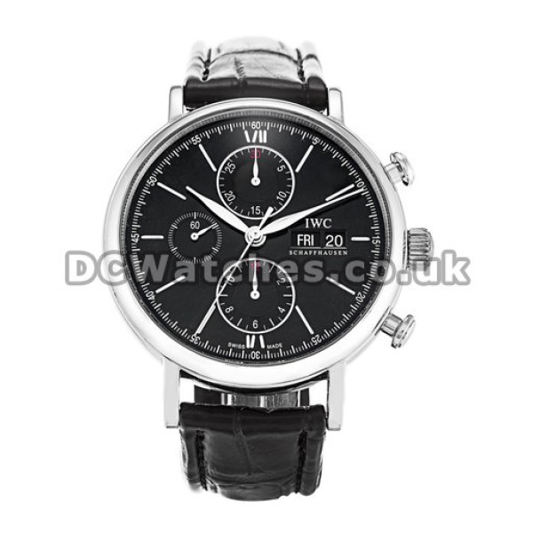 UK Top IWC Portofino Black Dial 42MM Replica Watches Sale For Men