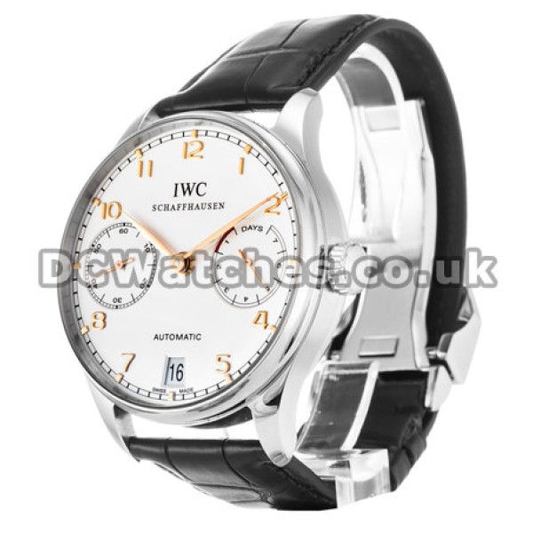 Best UK IWC Portuguese Automatic White Dial Replica Watches For Men