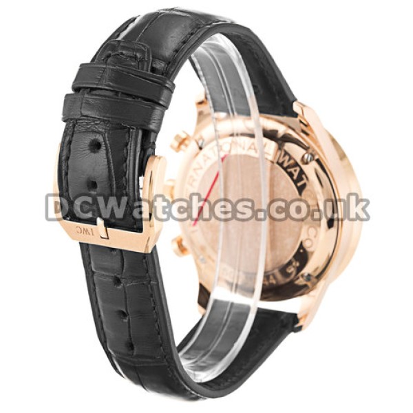 Elegant UK Rose Gold IWC Portuguese Chrono Grey Dial Replica Watches For Men