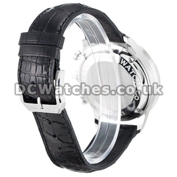 Sturdy Steel IWC Portuguese Chrono Black Dial Replica Watches For Men