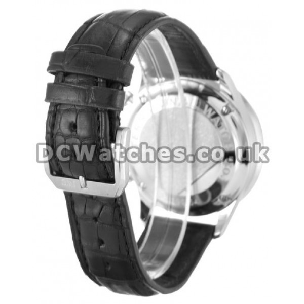 UK Top Silver Dial IWC Portuguese Chrono Replica Watches With Black Strap For Men