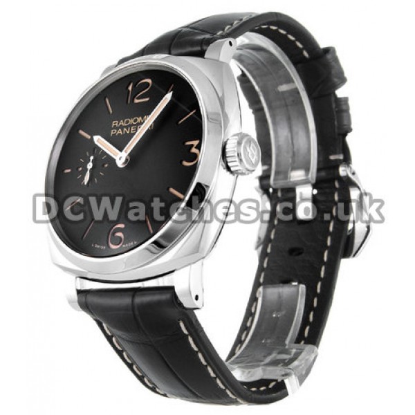 New Black Dial Panerai Radiomir Manual 42MM Replica Watches For Men