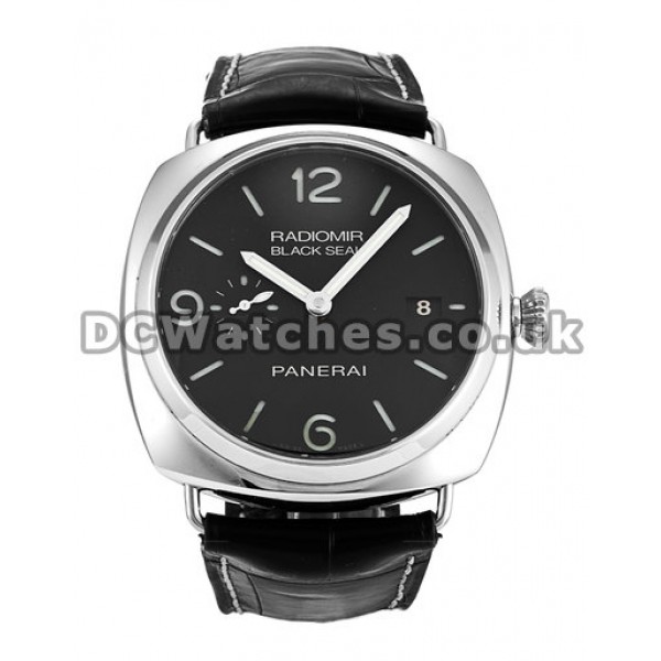 Sturdy Steel Case Panerai Radiomir Automatic Black Dial Replica Watches For UK