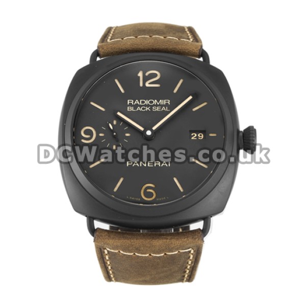Special Brown Dial Panerai Radiomir Automatic Ceramic Case Replica Watches For Men