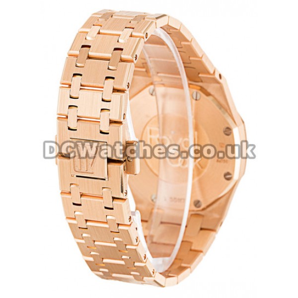Elegant Rose Gold Audemars Piguet Royal Oak 33MM Replica Watches With Diamonds For Women