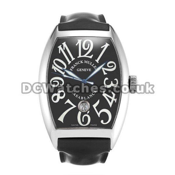 Copy Franck Muller Casablanca 39MM Steel Case Black Leather Strap Watches