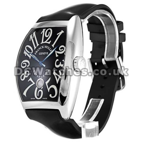 Copy Franck Muller Casablanca 39MM Steel Case Black Leather Strap Watches