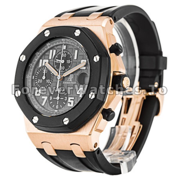 Rose Gold Audemars Piguet Royal Oak Offshore Grey Dial Replica Watches For Men