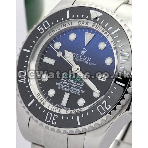 Swiss Special Steel Rolex Deepsea Replica Watches D-blue Dial For Men (Ceramic Bezel)