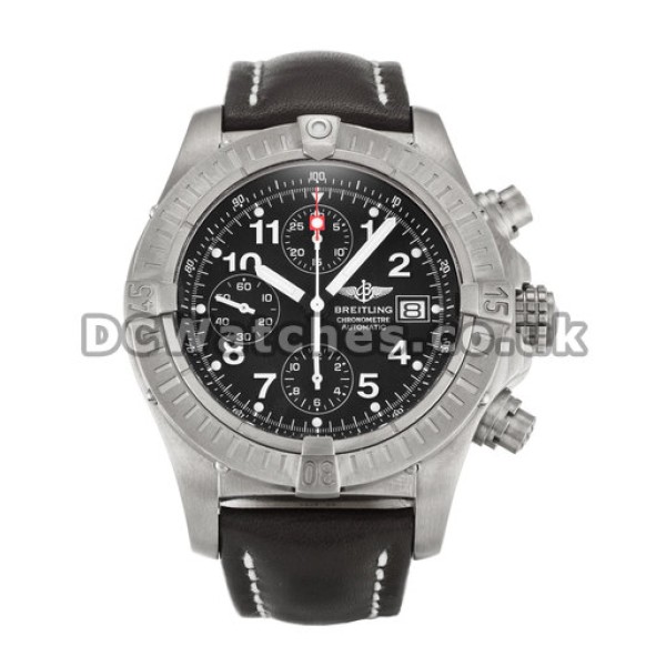 Copy Breitling Chrono Avenger 44MM Titanium Case Black Arabic Dial Watches