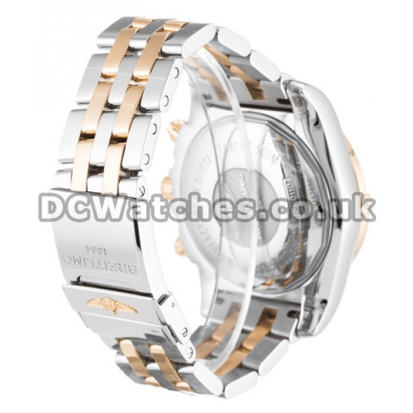 Cheap Breitling Chronomat 44 Black Baton Dial Rose Gold & Steel Bracelet Copy Watches