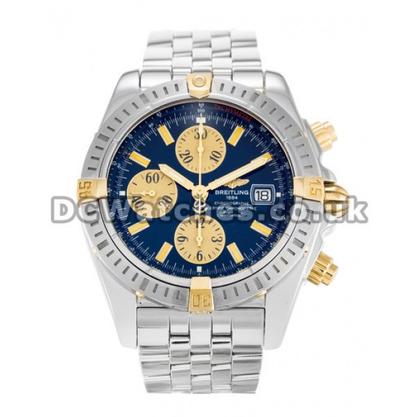 Cheap Breitling Chronomat Evolution Blue Baton Dial Steel Bracelet Fake Watches
