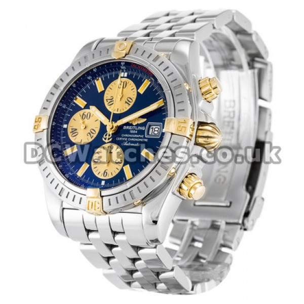 Cheap Breitling Chronomat Evolution Blue Baton Dial Steel Bracelet Fake Watches
