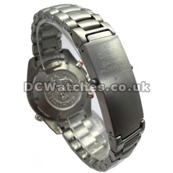 Pretty Orange Bezel Omega Planet Ocean Black Dial Fake Watches For Men