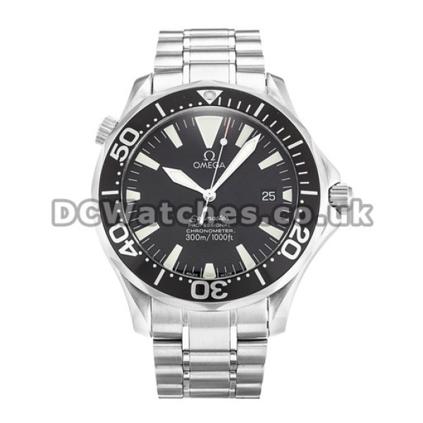 Best Swiss Black Dial Omega Seamaster 41MM Copy Watches For Men