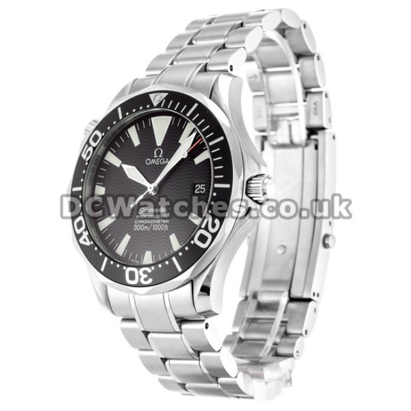 Best Swiss Black Dial Omega Seamaster 41MM Copy Watches For Men