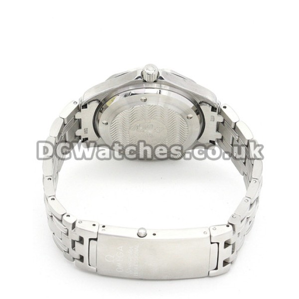 Steel Black Bezel Omega Seamaster Blue Dial Fake Watches For Men