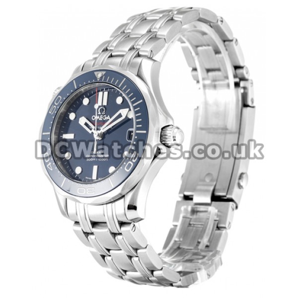 Pretty Steel 43MM Omega Seamaster Blue Dial Copy Watches For Men