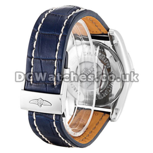 Best Breitling Chronomat 44 Blue Dial Blue Crocodile Strap Copy Watches