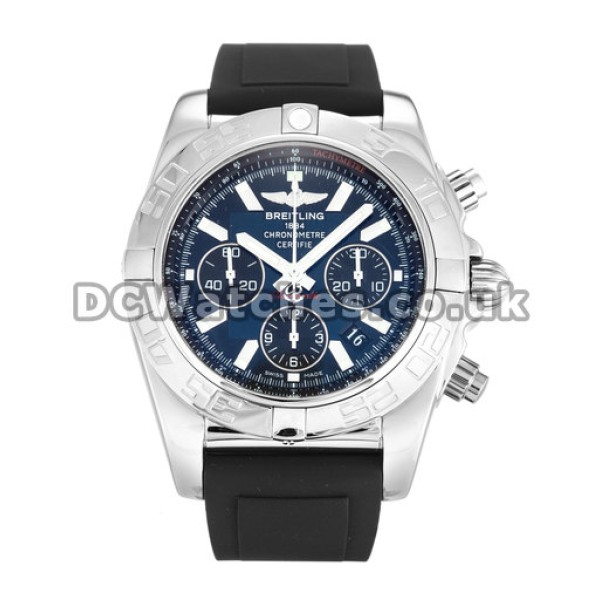 Quality Fake Breitling Chronomat 44 Steel Case Black Rubber Strap Watches