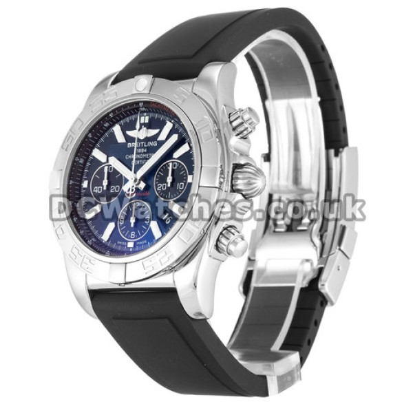 Quality Fake Breitling Chronomat 44 Steel Case Black Rubber Strap Watches