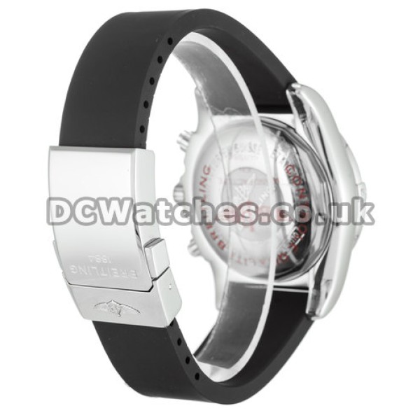 Quality Fake Breitling Chronomat 44 Steel Case Black Rubber Strap Watches