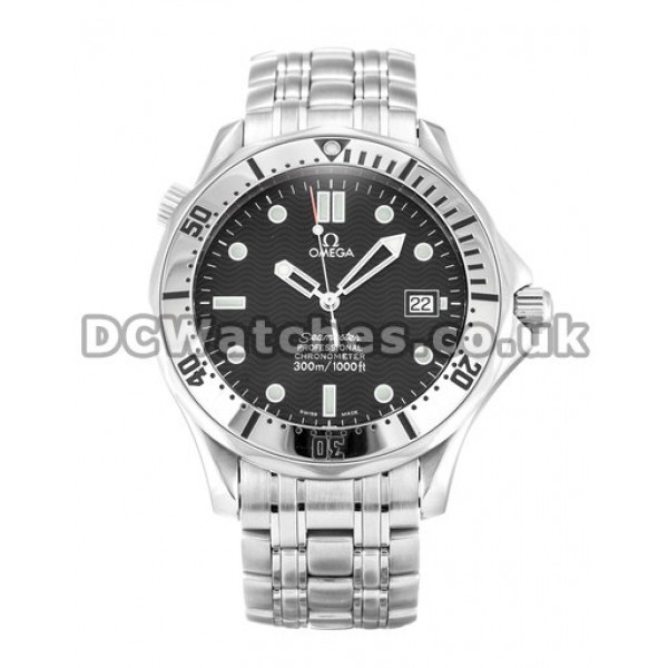 Pretty Steel Black Dial Omega Seamaster 41MM Copy Watches For Men